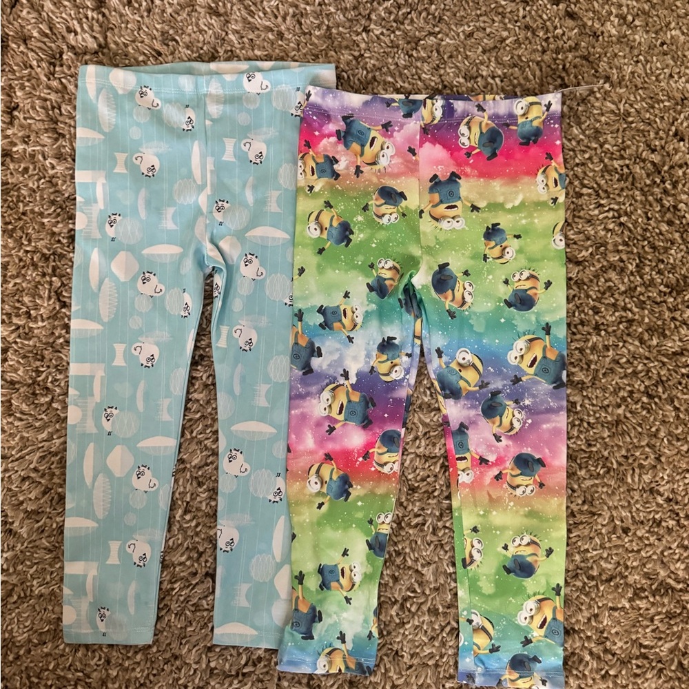 (2) NWT Little Girls Character Leggings (Size 4T)